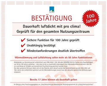 100 Jahre Klebkraft Bestätigung